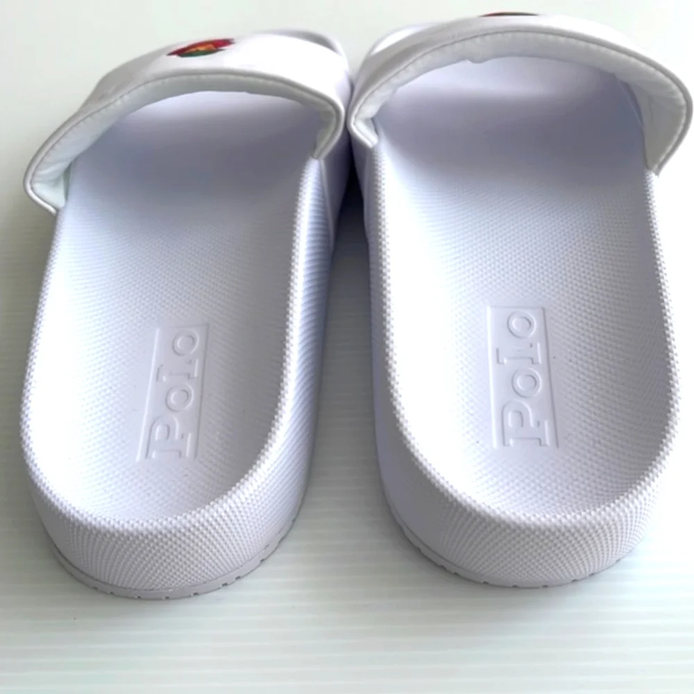 Polo Ralph Lauren Cayson Bear Pool White Sandals Sz 13 New - Picture 5 of 6